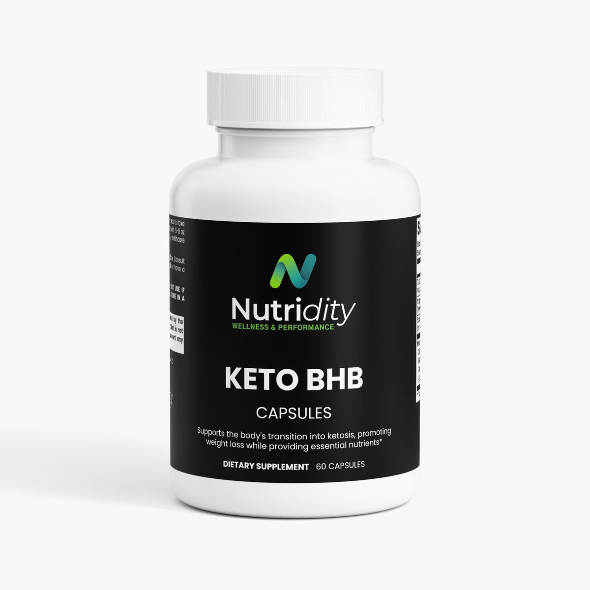 Nutridity Keto BHB Capsules, 60ct – Exogenous Ketone Salts (Calcium, Magnesium, Sodium BHB) with MCT Powder for Ketosis Support, Energy Boost, and Weight Management – Made in USA