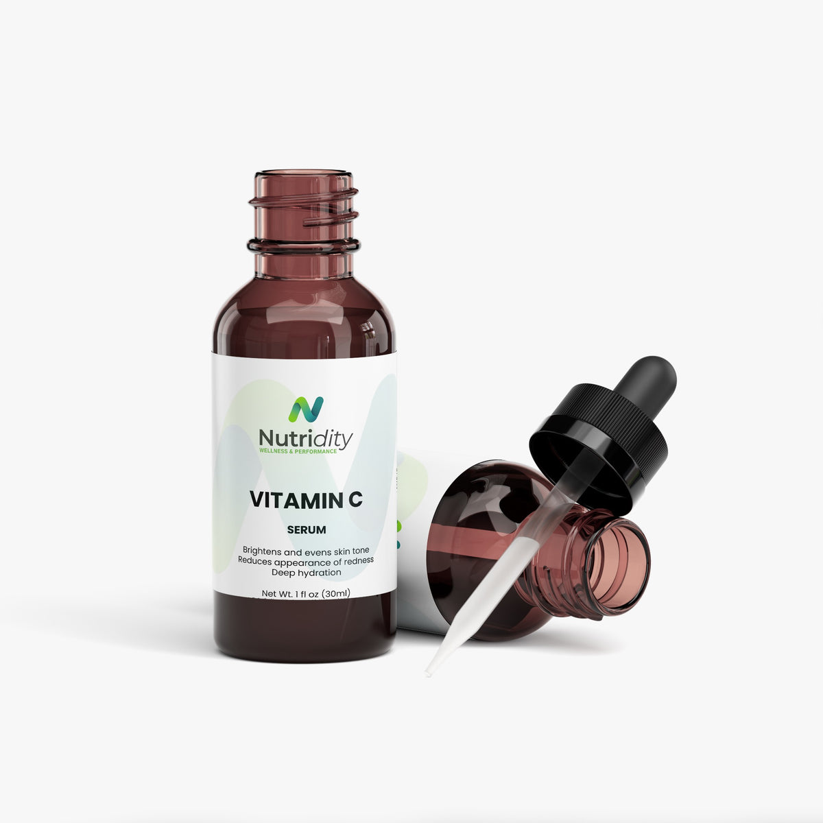 Nutridity Vitamin C Serum for Skin, 1 fl oz (30ml) – Triple Vitamin C Blend with L-Ascorbic Acid, Ferulic Acid & Magnesium Ascorbyl Phosphate for Brightening, Dark Spots & Glow – Made in USA