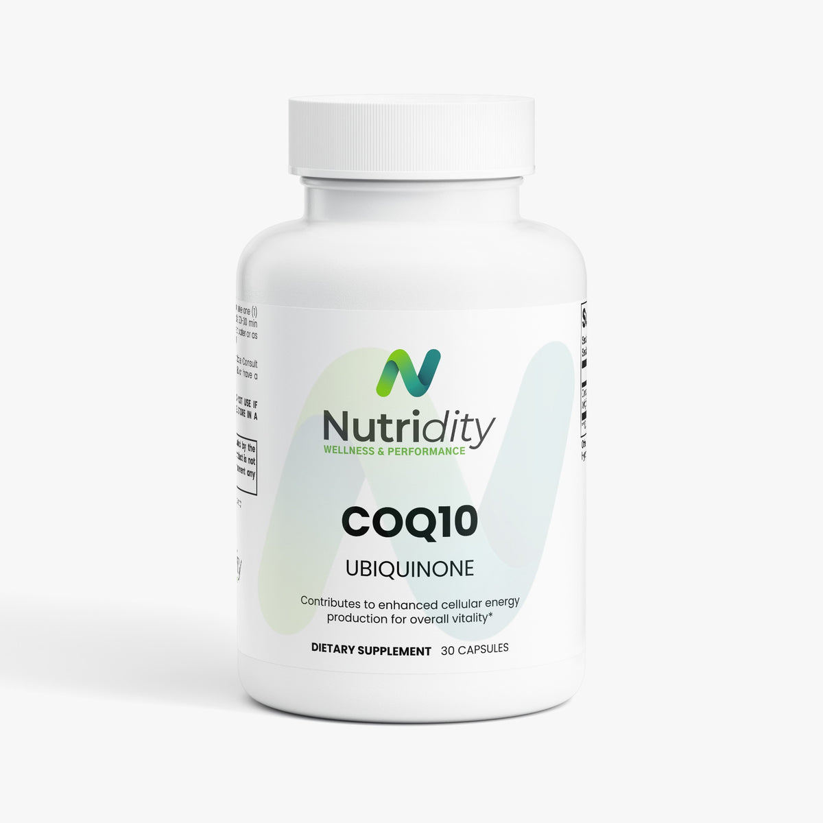 Nutridity CoQ10 Ubiquinone Capsules 30ct, Vegetarian, 200mg – High Absorption Coenzyme Q10 Supplement for Heart Health, Cellular Energy Production, and Antioxidant Defense – Made in USA