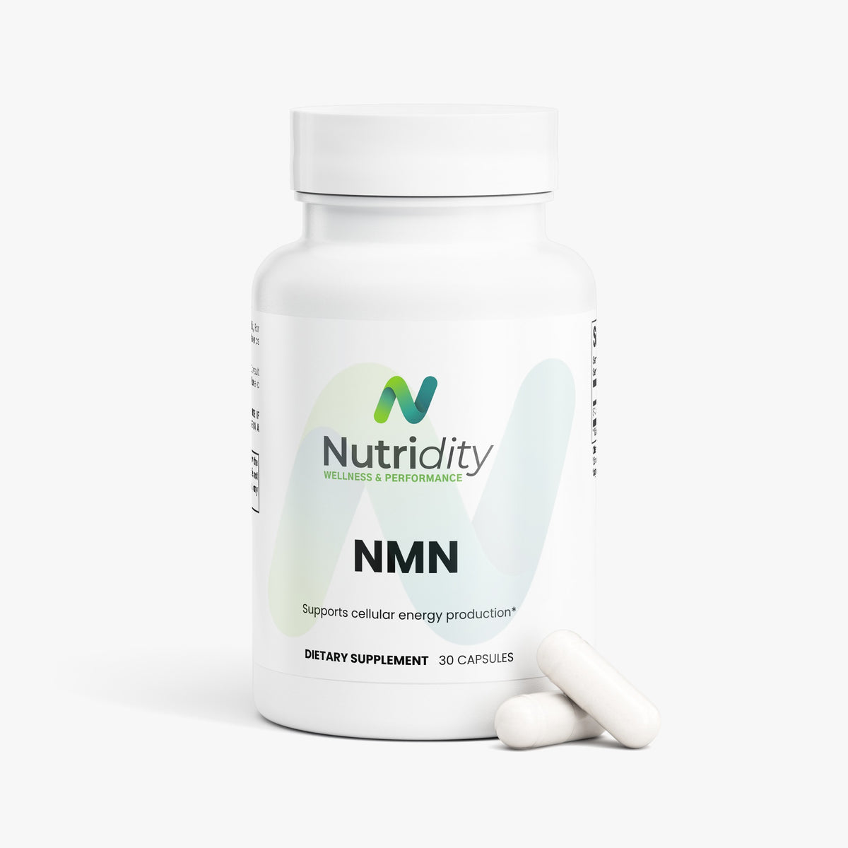 Nutridity NMN Capsules, 30ct, Vegetable, 500mg – 99.9% Pure β-Nicotinamide Mononucleotide NAD+ Booster for Cellular Energy, Healthy Aging, and Metabolic Support – Made in USA
