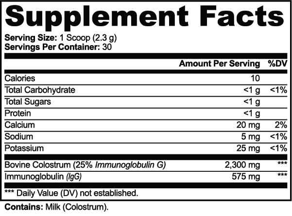 Nutridity Colostrum Powder, 69g (2.43 oz), 2300mg – Premium Bovine Colostrum with 25% IgG for Immune Support, Digestive Wellness, Gut Health, and Post-Workout Muscle Recovery – Made in USA