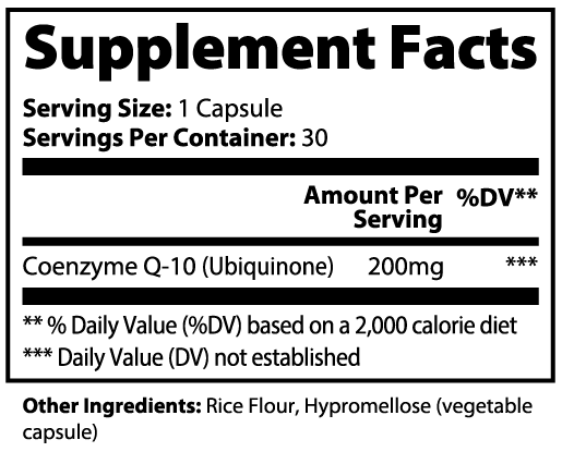 Nutridity CoQ10 Ubiquinone Capsules 30ct, Vegetarian, 200mg – High Absorption Coenzyme Q10 Supplement for Heart Health, Cellular Energy Production, and Antioxidant Defense – Made in USA