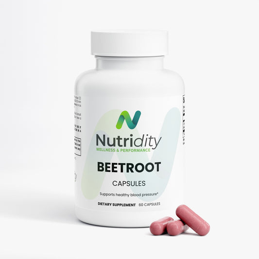 Nutridity Organic Beetroot Capsules, 60ct, Vegetable, 1300mg – Premium Beet Root Powder Supplement for Nitric Oxide Boost, Healthy Blood Circulation, and Athletic Endurance – Made in USA