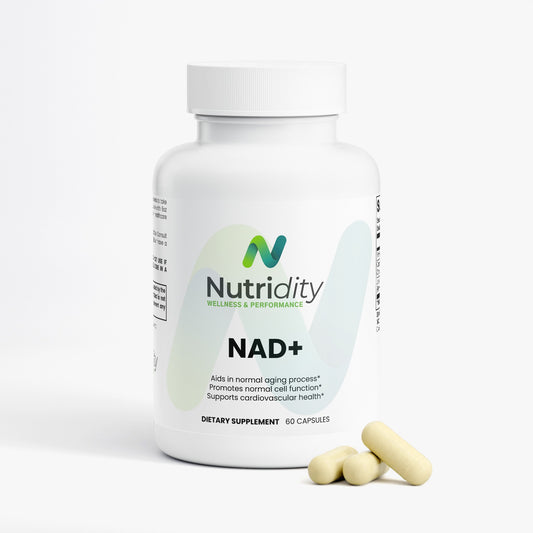 Nutridity NAD+ Capsules, 60ct, Vegetable, 500mg – Advanced Cellular Energy & Anti-Aging Supplement with Quercetin and Resveratrol for Longevity, Cellular Repair, and Cognitive Health – Made in USA