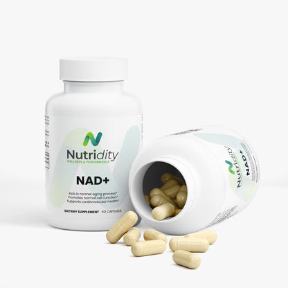 Nutridity NAD+ Capsules, 60ct, Vegetable, 500mg – Advanced Cellular Energy & Anti-Aging Supplement with Quercetin and Resveratrol for Longevity, Cellular Repair, and Cognitive Health – Made in USA