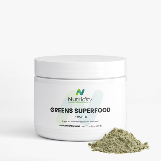Nutridity Greens Superfood Powder,  4.44oz (126g) – Organic Barley Grass, Spirulina & Wheatgrass Blend with Reds, Turmeric & Ashwagandha for Daily Wellness, Digestion & Metabolic Support – Made in USA