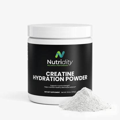 Nutridity Creatine Hydration Powder, Lemon Flavor, 300g (10.6 oz) - 5000mg Creatine Monohydrate with Electrolytes (Magnesium, Sodium, Potassium) for Pre/Post Workout, Muscle Energy, Endurance, and Recovery