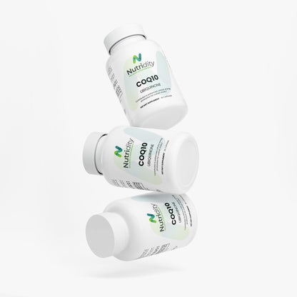 Nutridity CoQ10 Ubiquinone Capsules 30ct, Vegetarian, 200mg – High Absorption Coenzyme Q10 Supplement for Heart Health, Cellular Energy Production, and Antioxidant Defense – Made in USA