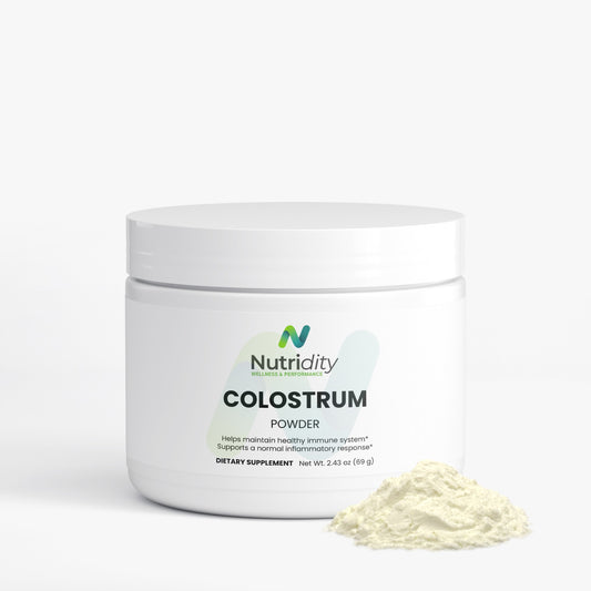 Nutridity Colostrum Powder, 69g (2.43 oz), 2300mg – Premium Bovine Colostrum with 25% IgG for Immune Support, Digestive Wellness, Gut Health, and Post-Workout Muscle Recovery – Made in USA