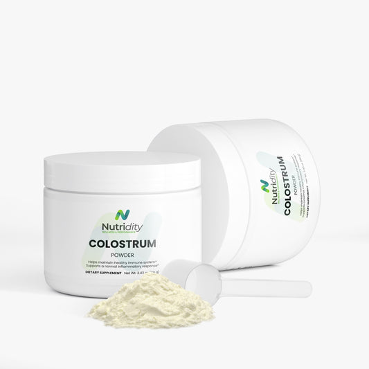 Nutridity Colostrum Powder, 69g (2.43 oz), 2300mg – Premium Bovine Colostrum with 25% IgG for Immune Support, Digestive Wellness, Gut Health, and Post-Workout Muscle Recovery – Made in USA