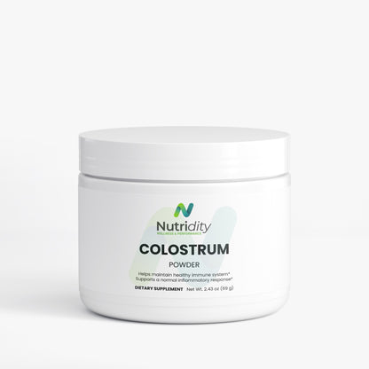 Nutridity Colostrum Powder, 69g (2.43 oz), 2300mg – Premium Bovine Colostrum with 25% IgG for Immune Support, Digestive Wellness, Gut Health, and Post-Workout Muscle Recovery – Made in USA