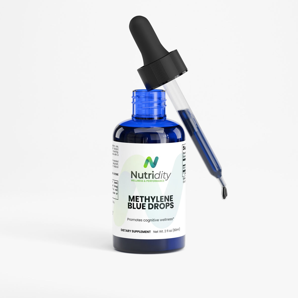 Nutridity Methylene Blue Drops, 2 fl oz (60ml), 10mg – Liquid Nootropic Supplement for Cellular Energy, Mitochondrial Function, and Cognitive Support (Focus & Alertness) – Made in USA
