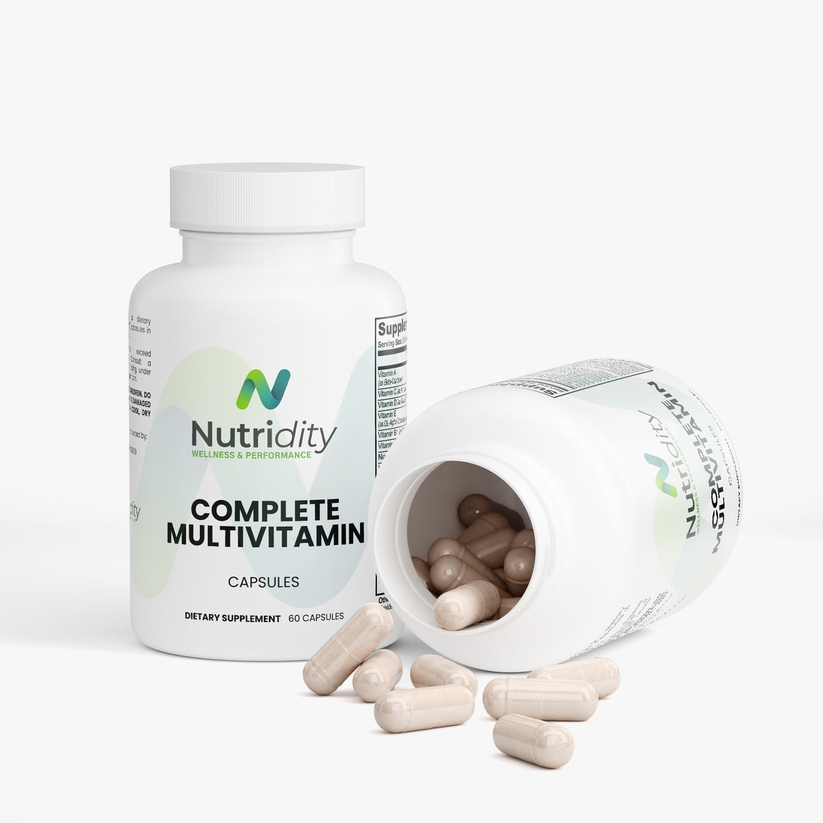 Nutridity Complete Multivitamin for Men & Women, 60 Capsules – Daily Multivitamin Supplement with Vitamin B Complex, Zinc & Calcium, plus Antioxidant Fruit, Immune & Prostate Support Blends – Made in USA
