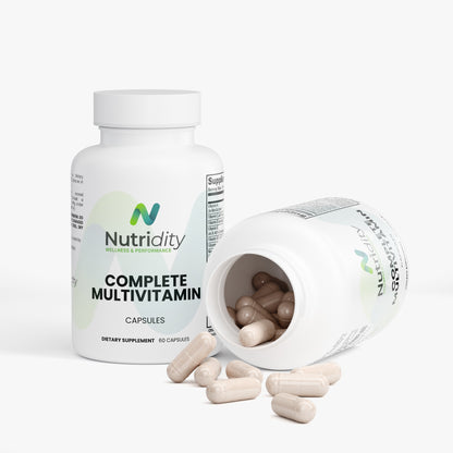 Nutridity Complete Multivitamin for Men & Women, 60 Capsules – Daily Multivitamin Supplement with Vitamin B Complex, Zinc & Calcium, plus Antioxidant Fruit, Immune & Prostate Support Blends – Made in USA