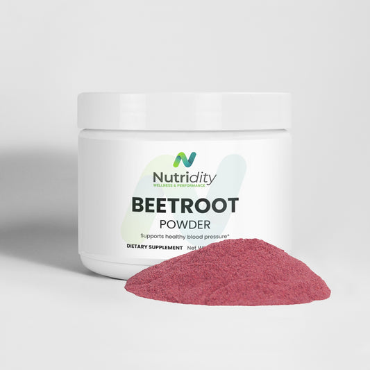 Nutridity Beetroot Powder, 97.5g (3.44 oz) – Delicious Beet Root & Hibiscus Drink Mix for Nitric Oxide Boost, Healthy Blood Flow, and Post-Workout Muscle Recovery – Made in USA